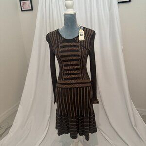 Leon Max Debora Long Multi Stripe Dress
